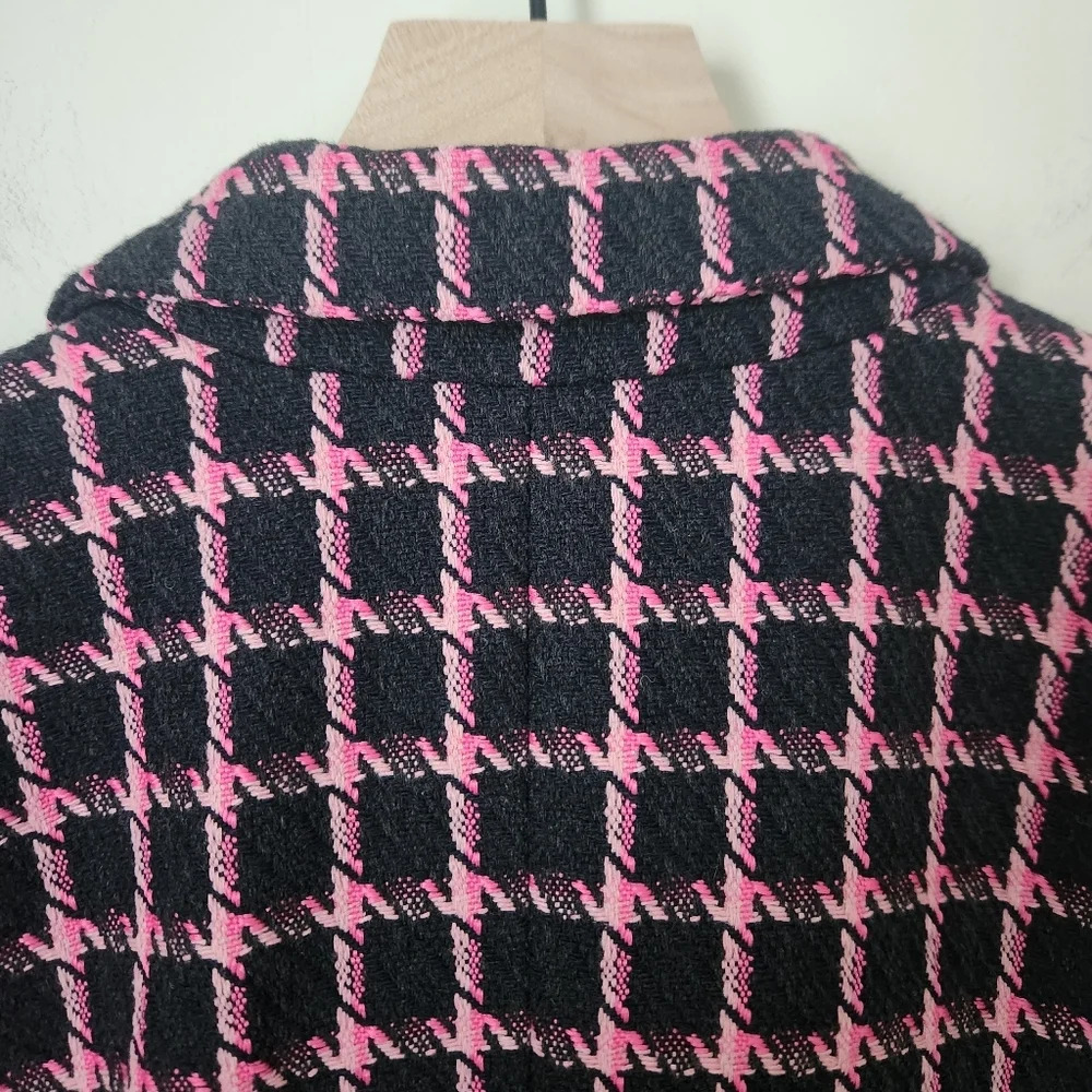 NWT Rachel Zoe | Double Breasted Wool Blend Check Patterned Blazer - Size XL - Picture 9 of 12